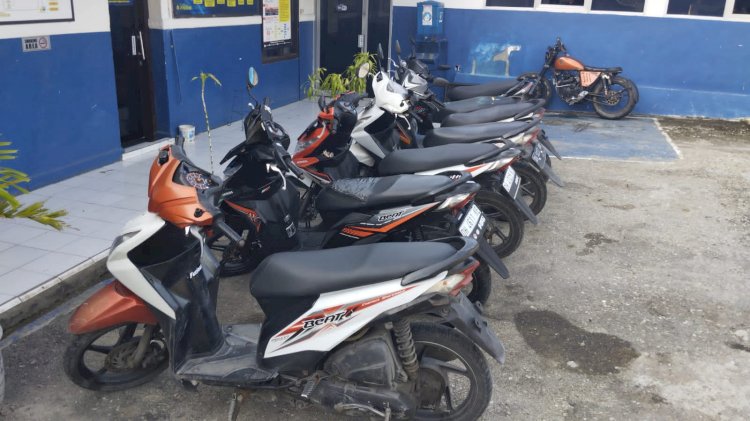 Satlantas Polresta Kupang Kota Amankan 8 Sepeda Motor Dari Aksi Balap Liar