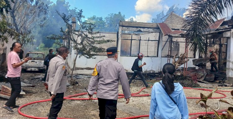 Kebakaran Gedung Kantor Pertanian, Kapolresta Kupang Kota Turun Langsung ke TKP