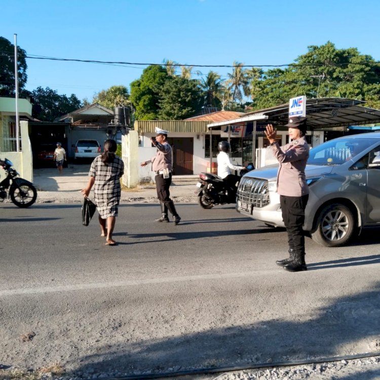 Pengaturan Lalu Lintas Pagi, Wujudkan Kamseltibcarlantas di Kota Kupang