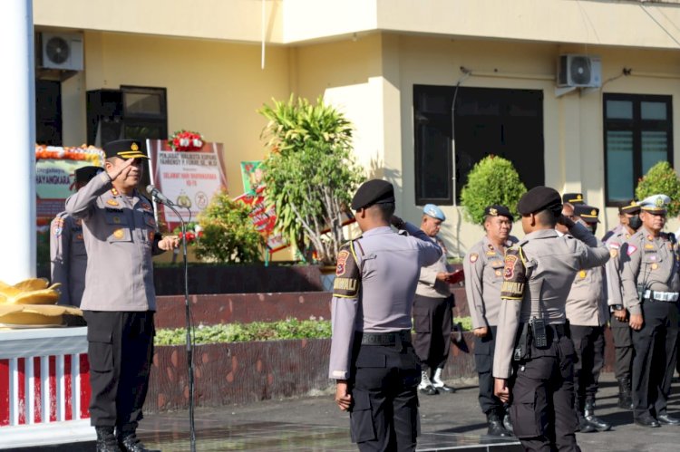 Pimpin Apel Senin Pagi, Kapolresta Ingatkan Anggota Untuk Hindari Segala Bentuk Pelanggaran.