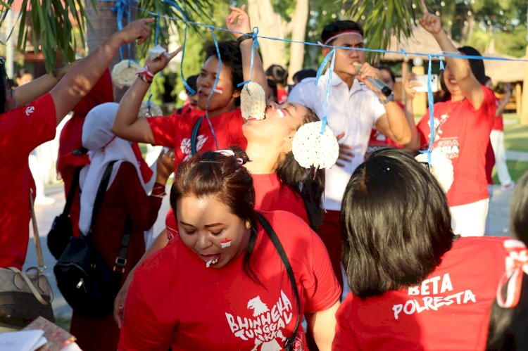 Semarak HUT RI, Bhayangkari dan Polwan Polresta Kupang Kota Gelar Berbagai Lomba Tradisional