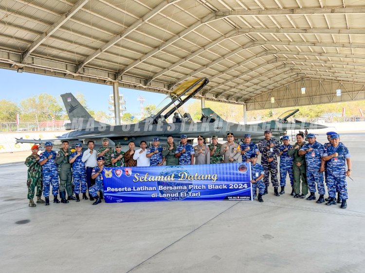 Kapolresta Kupang Kota Ikut Sambut Kedatangan Peserta Latma Pitch Black di Lanud El Tari