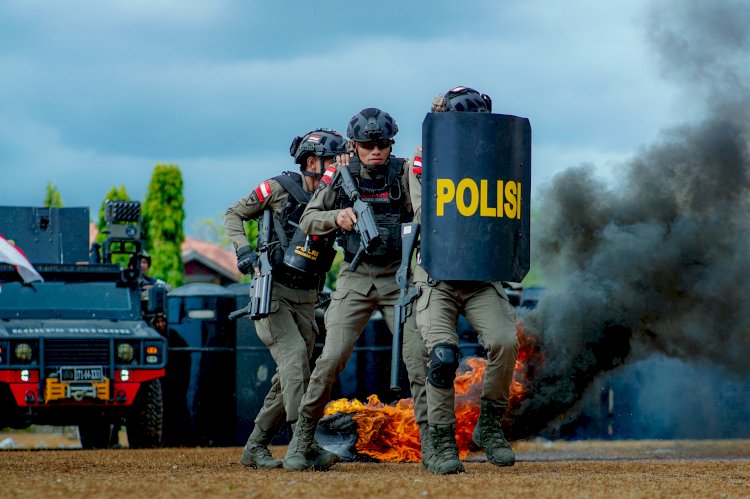 Kapolresta Pantau Langsung Latihan Simulasi Sistem Pengaman Kota di Lapangan Sitarda