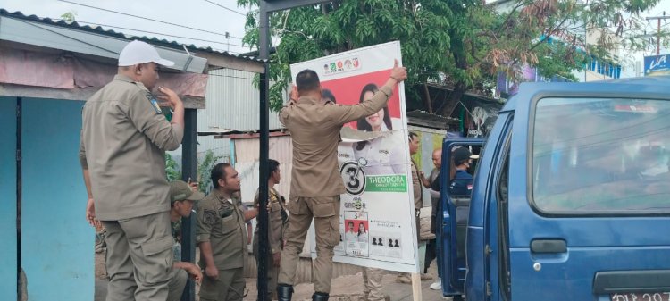 Polresta Kupang Kota Pengamanan Penertiban APK Pilkada 2024