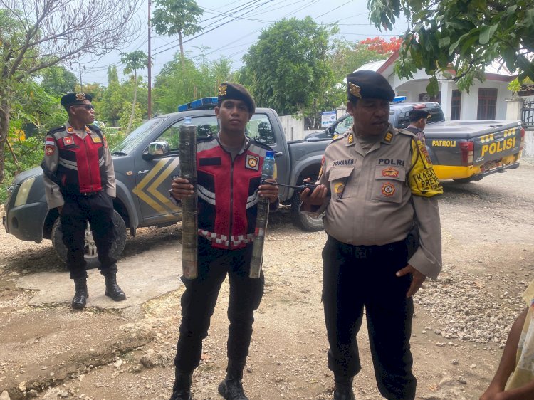 Samapta Polresta Kupang Kota Tertibkan Meriam Spritus di Liliba