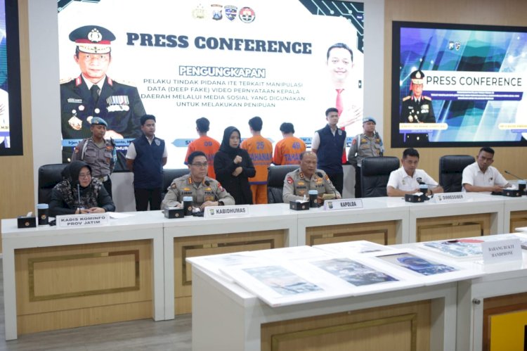 Polda Jatim Amankan Tiga Tersangka Pembuat dan Penyebar Video Hoax Catut Nama Gubernur