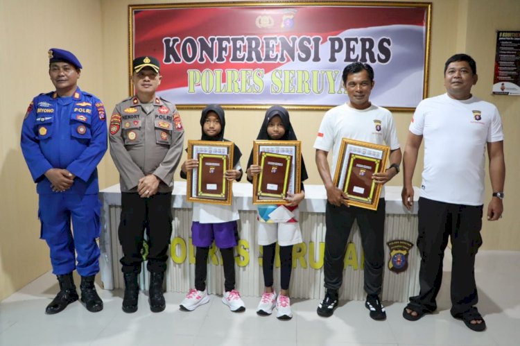 Dukung Pelajar di Dunia Olahraga, Polres Seruyan Beri Penghargaan 2 Atlet Muda Berprestasi