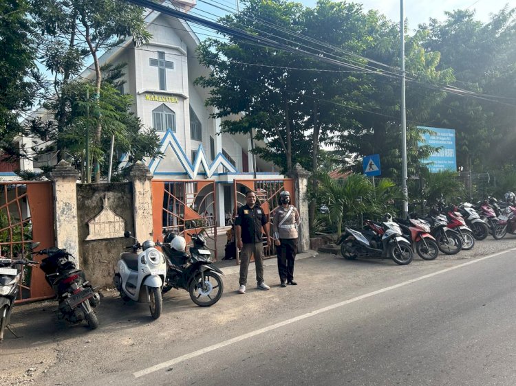 Satlantas Polresta Kupang Kota Amankan Ibadah Minggu dan Imbau Penggunaan Helm
