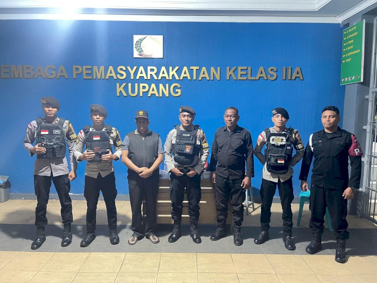 Samapta Polresta Kupang Kota Gelar Patroli Malam di Lapas Kelas IIA, Antisipasi Gangguan Keamanan.