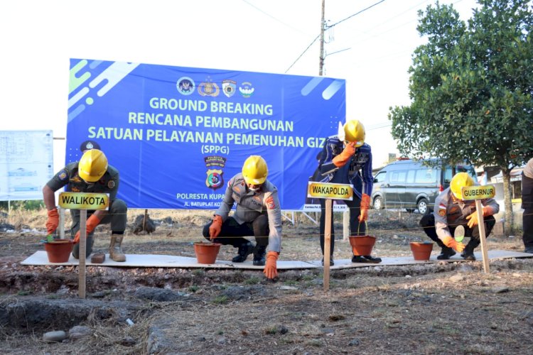 Polresta Kupang Kota Ground Breaking Pembangunan SPPG, Wujud Nyata Dukungan Program Makan Bergizi Gratis.