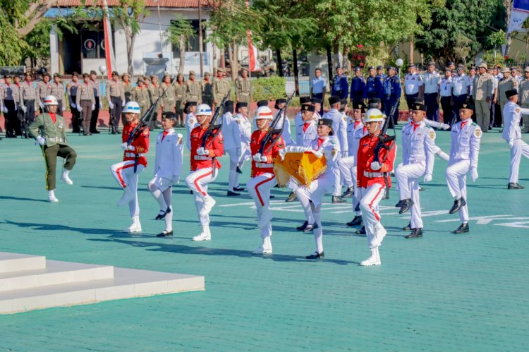 Penuh Khidmat, Kapolresta Kupang Kota Ikuti Upacara Peringatan HUT ke-80 Kemerdekaan RI Tingkat Kota Kupang.