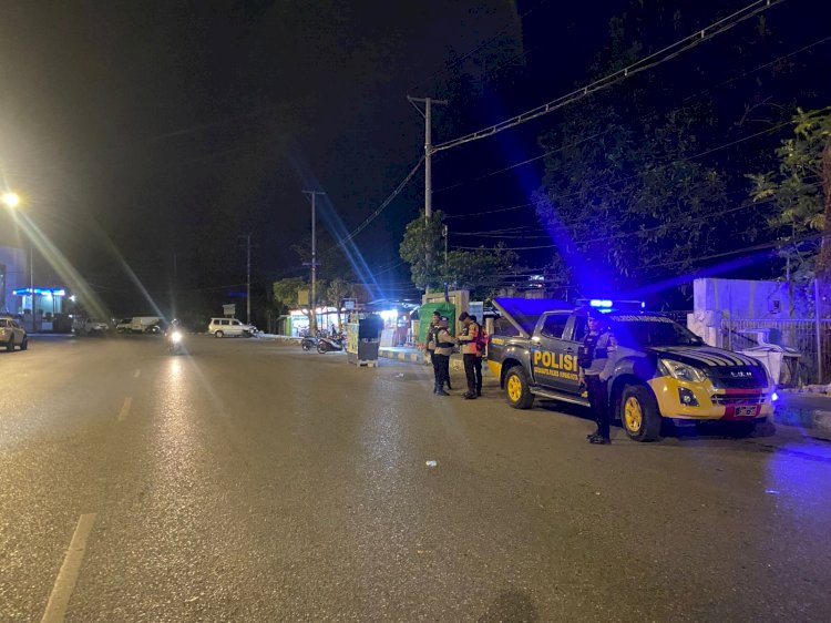 Pastikan Kota Kupang Kondusif, Satsamapta Polresta Gelar Patroli Malam.