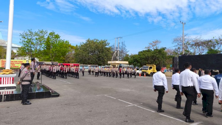 Polresta Kupang Kota Gelar Latihan PBB, Asah Disiplin dan Kekompakan Personel.