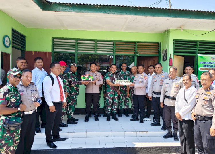 Polsek Kota Raja dan Kota Lama, Polresta Kupang Kota, Bersilaturahmi ke Koramil 1604-01 Kupang, Sampaikan Ucapan Selamat HUT TNI ke-80.
