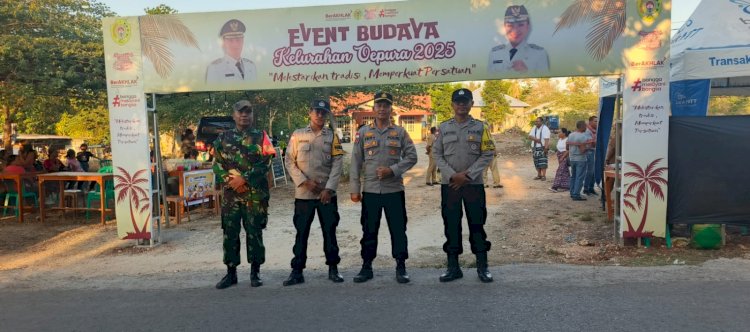 Kapolsek Maulafa Pimpin Anggota Amankan Pembukaan Festival Budaya Kelurahan Oepura Tahun 2025