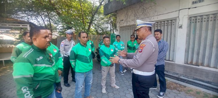 Kasat Lantas Polresta Kupang Kota Koordinasikan Pembuatan Gerai Ojol Kamtibmas bersama Grab