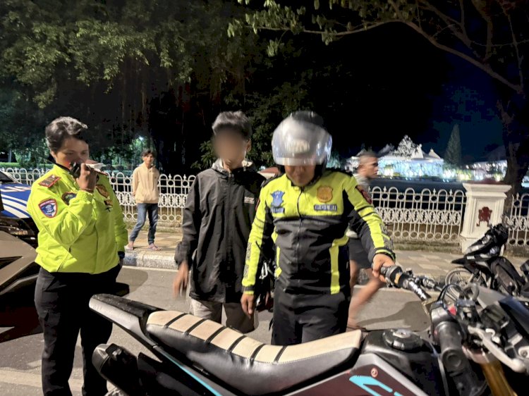 Cegah Balap Liar dan Knalpot Bising, Sat Lantas Polresta Kupang Kota Amankan Delapan Sepeda Motor.