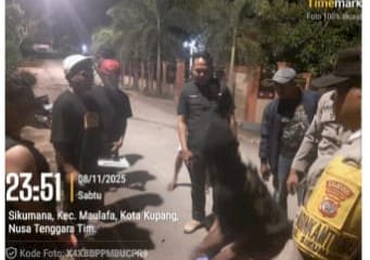 Kapolsek Maulafa Pimpin Patroli Malam, Respon Laporan Call Center 110 Bubarkan Kerumunan dan Hentikan Pesta Melewati Waktu dan Musik Bising.