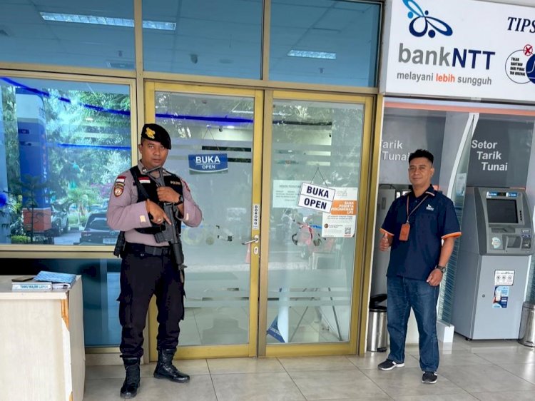 Unit Pam Obvit Satsamapta Polresta Kupang Kota Lakukan Pengamanan Objek Vital Nasional di Kota Kupang