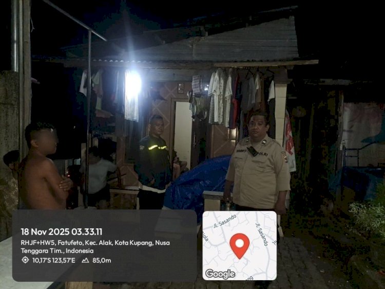 Bertindak Cepat Dini Hari, Bhabinkamtibmas Fatufeto Amankan Pemuda Mabuk Yang Resahkan Warga.