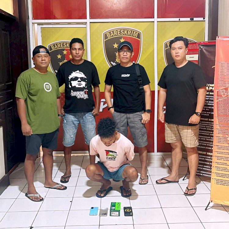 Residivis Pencurian Beraksi Lagi di Oesapa, Diamankan Jatanras Polresta Kupang Kota Bersama 3 HP Curian.