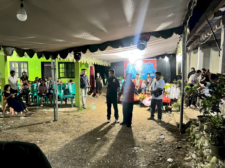 Polsek Maulafa Gelar Patroli Malam, Beri Imbauan Kamtibmas di Beberapa Lokasi Kegiatan Warga.