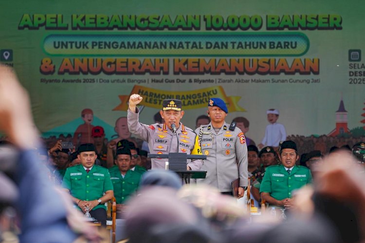 Kapolri Pimpin Apel Kebangsaan Banser, Perkuat Sinergi Pengamanan Natal 2025 dan Tahun Baru 2026.