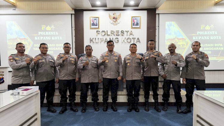 Sosialisasi DIPA Tahun 2026, Kapolresta Kupang Kota Tegaskan Pengelolaan Anggaran Harus Transparan dan Akuntabel.