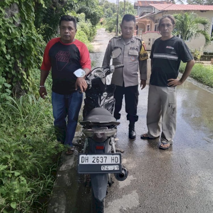 Misteri Motor Terparkir 3 Hari di Jalan Gambus, Bhabinkamtibmas Fatufeto Bergerak Cepat Amankan ke Polsek Alak