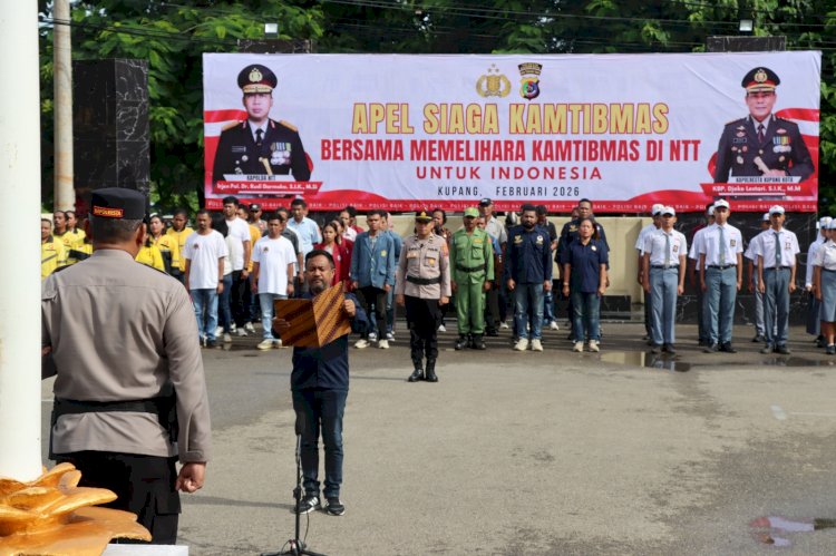 Polresta Kupang Kota Gelar Apel Siaga Kamtibmas, Libatkan Elemen Masyarakat dan Organisasi Kepemudaan.