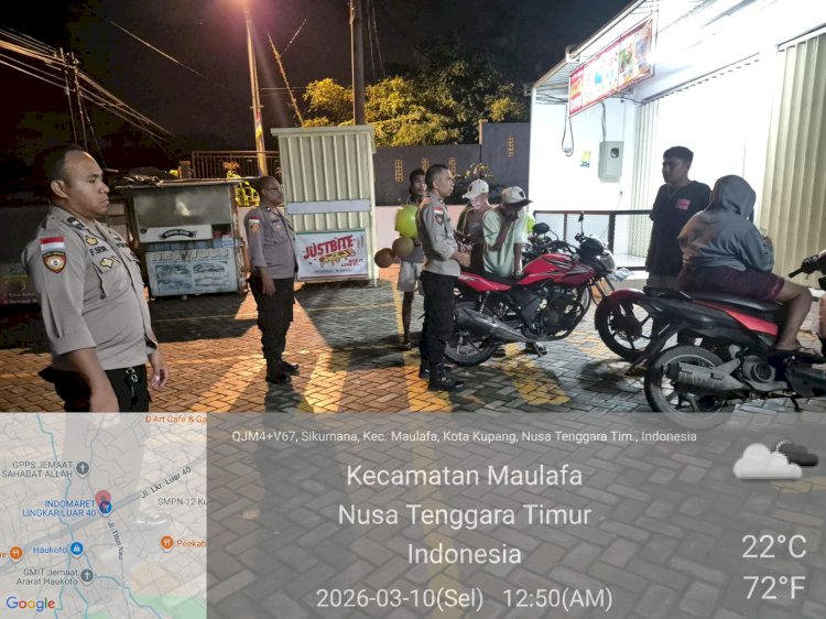 Patroli Polsek Maulafa, Upaya Cegah Potensi Gangguan Kamtibmas di Jam Rawan.