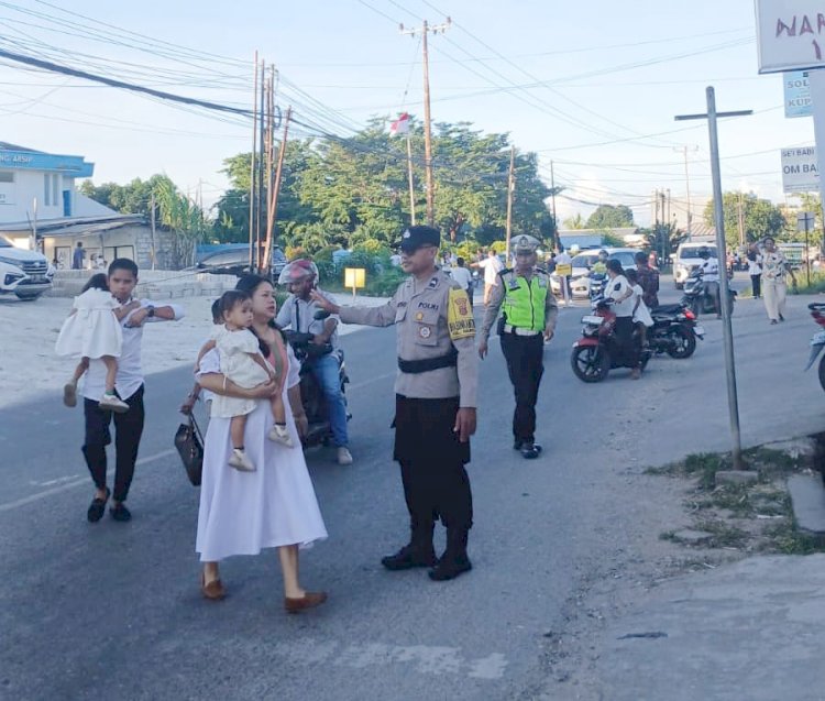 Polsek Maulafa Amankan Ibadah Paskah di Delapan Gereja, Berlangsung Aman dan Lancar.