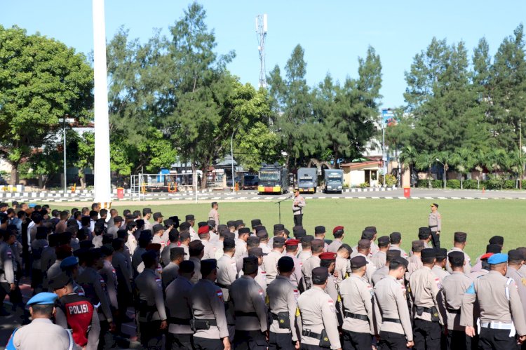 Apel “May Day” 2026, Polresta Kupang Kota Siagakan Ratusan Personel Gabungan.