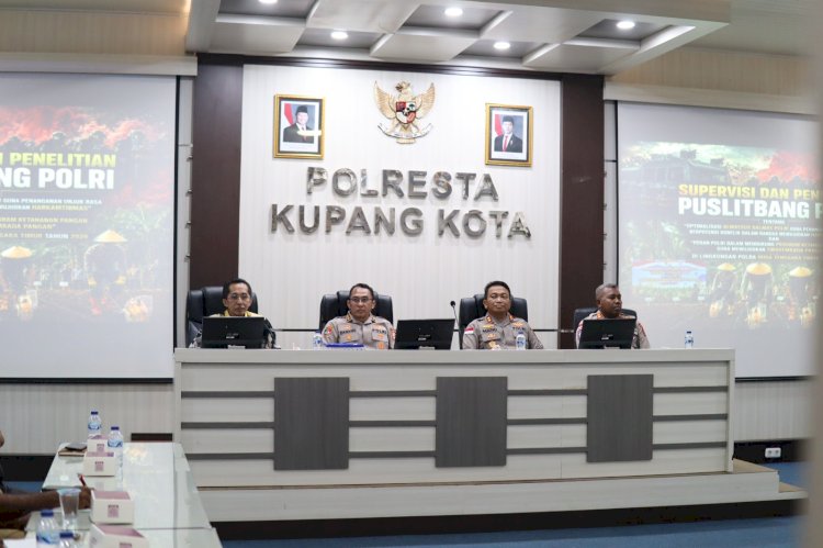 Puslitbang Polri Teliti Optimalisasi Almatsus Dalmas dan Ketahanan Pangan di Polresta Kupang Kota.