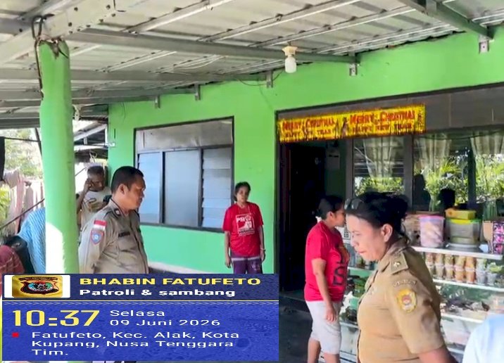 Bhabinkamtibmas Fatufeto Bersama Lurah dan Ketua RT Selesaikan Permasalahan Limbah Cair Rumah Tangga Secara Humanis