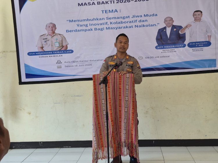 Hadiri Pelantikan Karang Taruna Kelurahan Naikolan, Kapolsek Maulafa Ajak Warga dan Pemuda Jaga Kamtibmas.
