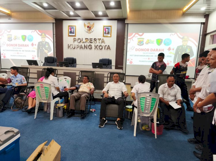 Sambut Hari Bhayangkara ke-80, Polresta Kupang Kota Gelar Donor Darah, Terkumpul 72 Kantong Darah.