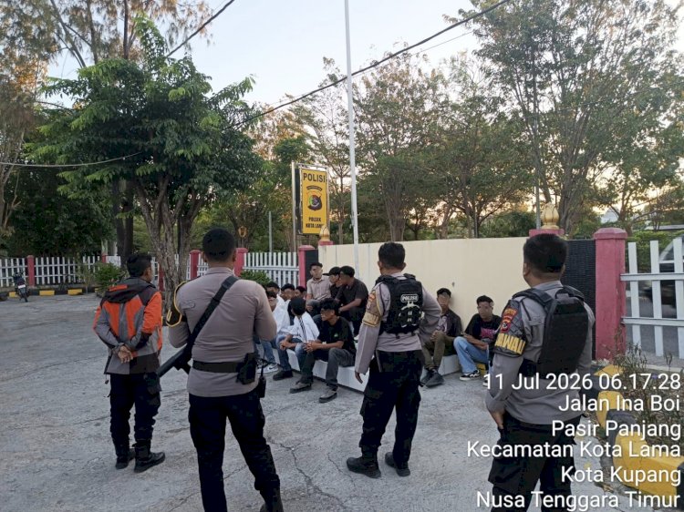 Respons Cepat Keributan di Tempat Pesta, Sat Samapta Polresta Kupang Kota Amankan Puluhan Pemuda dan 19 Motor.