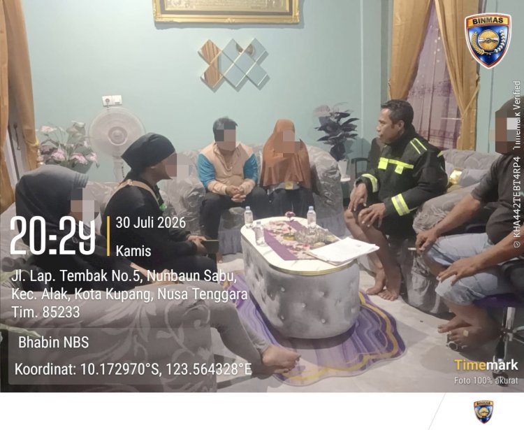 Bhabinkamtibmas Nunbaun Sabu Mediasi Perselisihan Saudara, Sengketa Ingkar Janji Berakhir dengan Kesepakatan Baru.