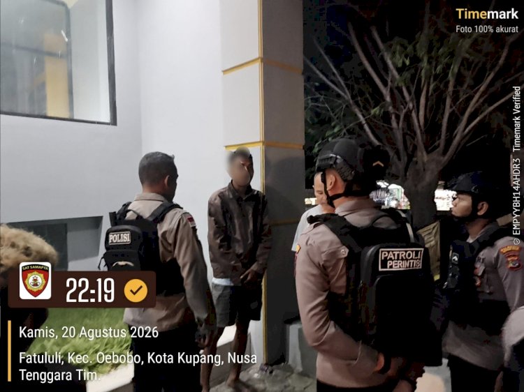 Respons Cepat Patroli Malam Polresta Kupang Kota: Amankan Pelaku Pemalakan dan Evakuasi Pria Mabuk.