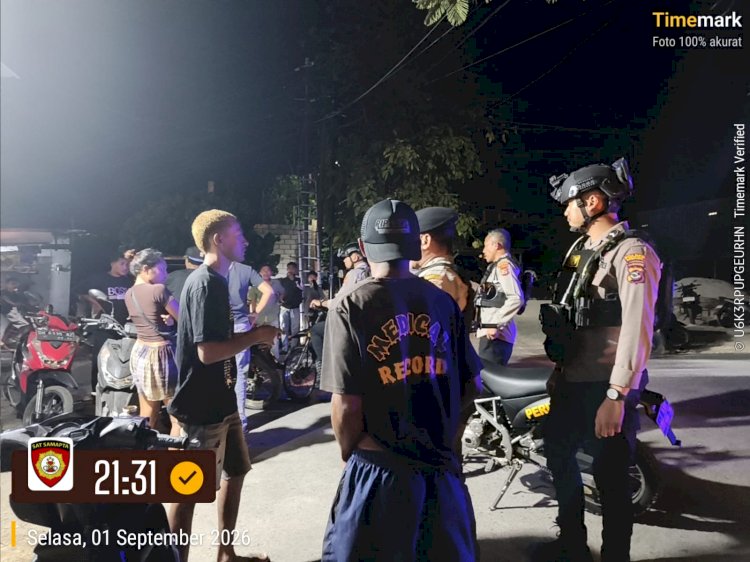 Rutin Patroli Malam, Sat Samapta Polresta Kupang Kota Cegah Potensi Gangguan Kamtibmas.