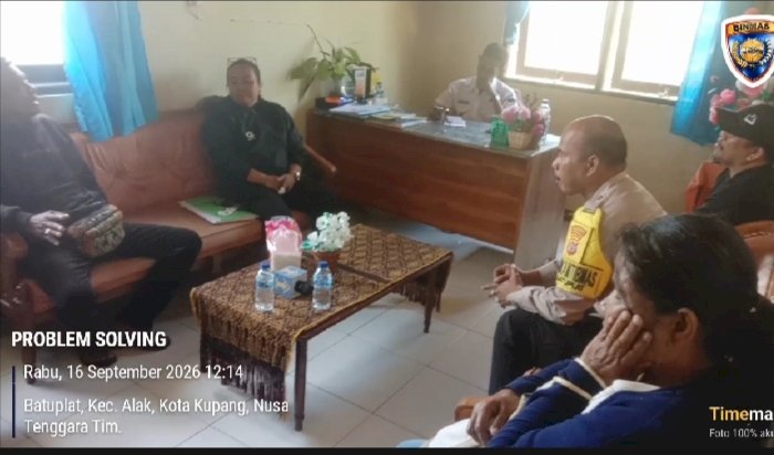 Bhabinkamtibmas Batuplat Bersama Lurah dan Babinsa Mediasi Sengketa Tanah, Kedua Pihak Sepakat Berdamai.