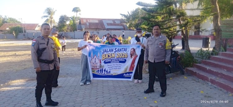Polsek Maulafa Amankan Jalan Santai BKSN 2026 Paroki St. Familia Sikumana, Kegiatan Berlangsung Aman dan Lancar.