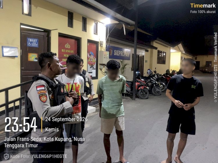 Respons Cepat Laporan Tawuran, Samapta Polresta Kupang Kota Amankan Tiga Pemuda.