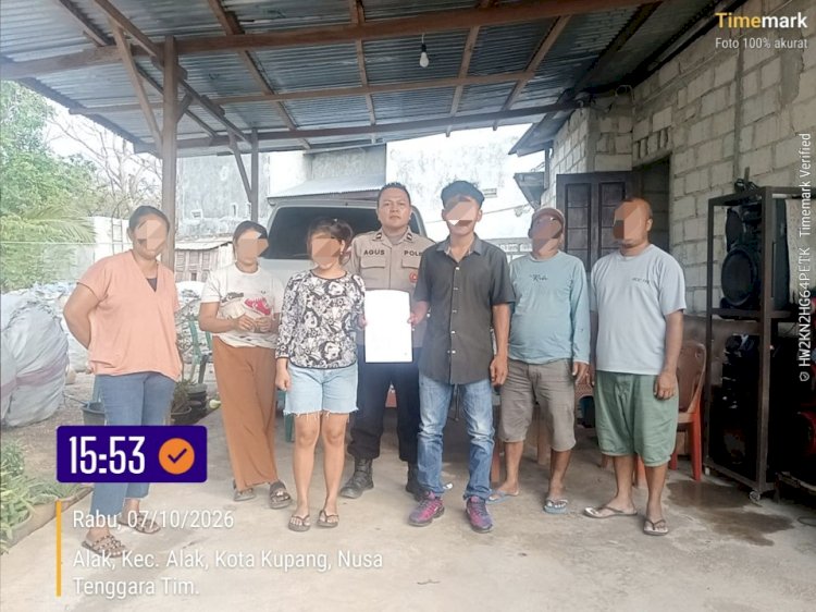 Bhabinkamtibmas Penkase Oeleta Hadir Bersama Masyarakat Menjembatani Persoalan Warga, Berakhir dengan Kesepakatan Damai.