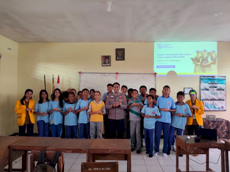 Bag SDM Polresta Kupang Kota Sosialisasikan SPMB SMA KTB Tahun Ajaran 2027/2028 kepada Siswa SMPK Sta. Maria Assumpta