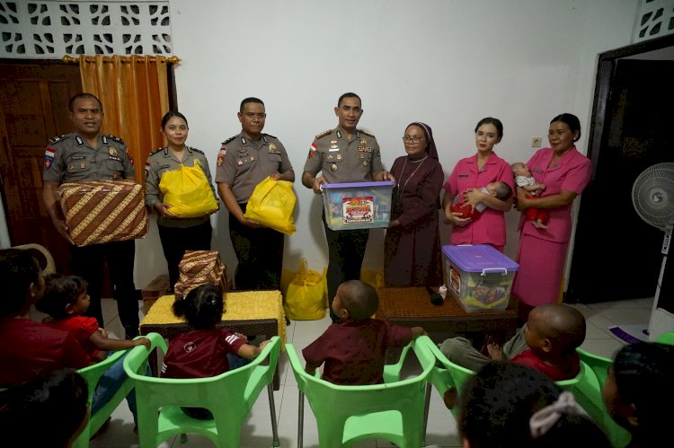 Minggu Kasih di Panti Asuhan St. Helena,  Polresta Kupang Kota Tebar Kebahagiaan dan Pererat Silaturahmi.