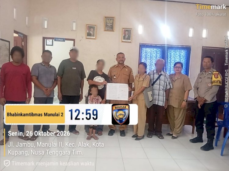 Kedepankan Musyawarah, Bhabinkamtibmas Manulai II Bantu Selesaikan Perselisihan Secara Kekeluargaan.
