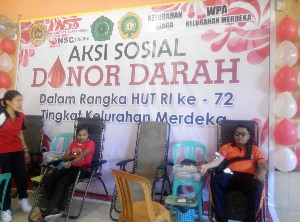 Bhabinkamtibmas Kelurahan Merdeka Ikuti Kegiatan Donor Darah